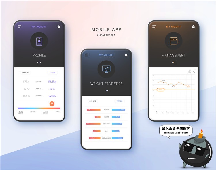 图片[8]-运动健身主题模板手机UI界面计步器PSD素材健康设计参考案例-设计猿