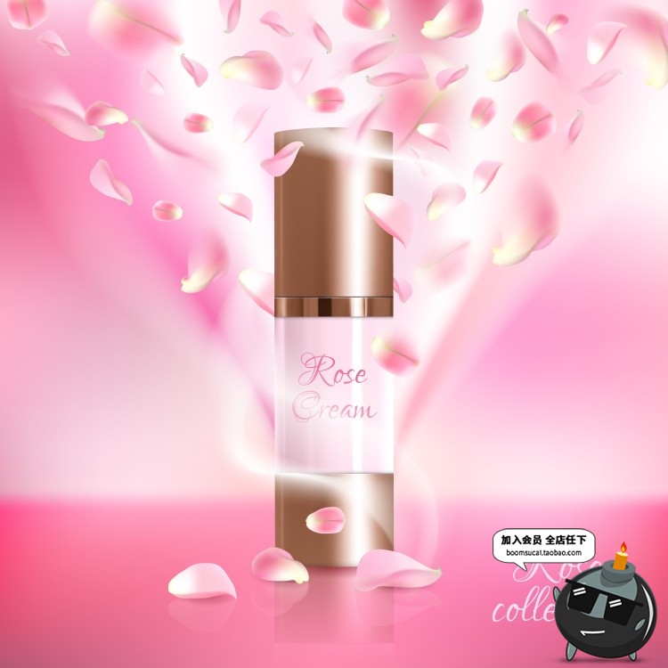 图片[7]-粉色樱花瓣化妆品护肤品指甲油飘带AI矢量分层设计海报素材-设计猿