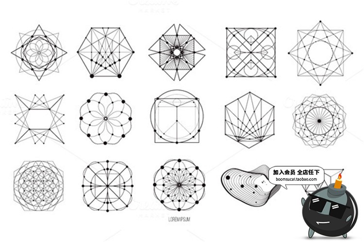 图片[5]-时尚几何形状行星星空时尚多边形重复图形装饰线条AI矢量设计素材-设计猿