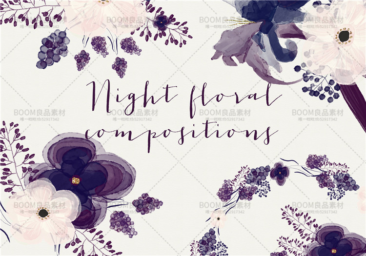 图片[7]-唯美森系手绘水彩花朵花卉手账元素请柬卡片PSD+PNG免扣设计素材-设计猿