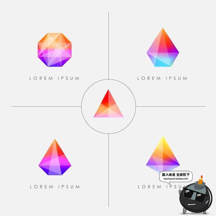 图片[1]-多彩时尚潮流质感几何炫彩渐变底纹海报广告晶体插画AI矢量素材-设计猿