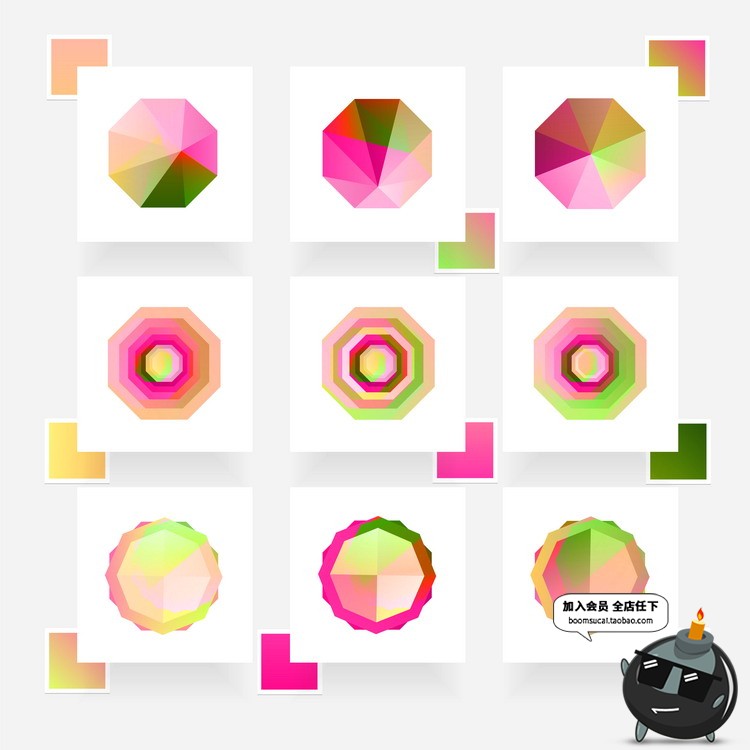 图片[3]-多彩时尚潮流质感几何炫彩渐变底纹海报广告晶体插画AI矢量素材-设计猿