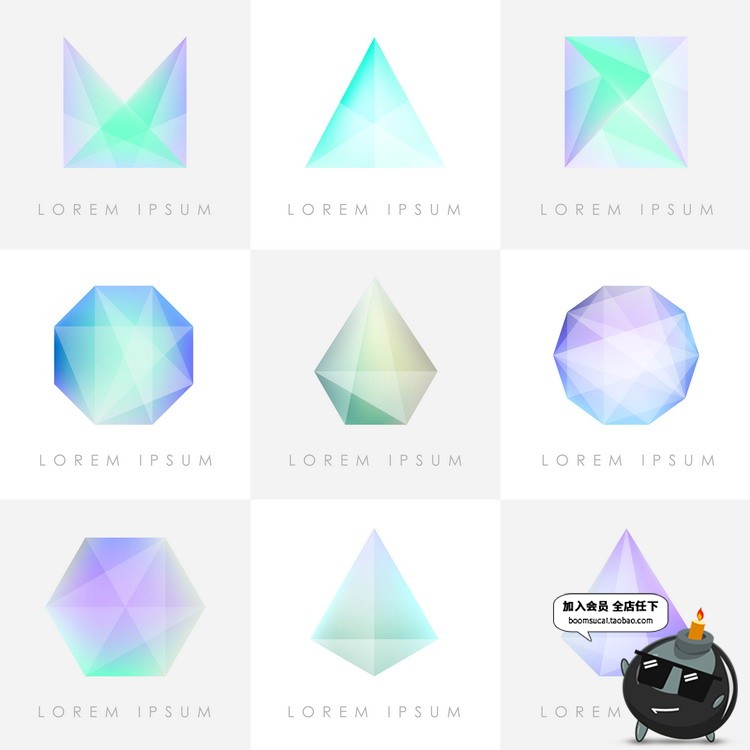 图片[7]-多彩时尚潮流质感几何炫彩渐变底纹海报广告晶体插画AI矢量素材-设计猿