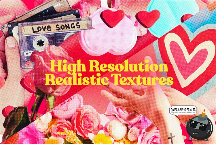 图片[2]-复古情人节玫瑰花爱心恋爱礼物爱情装饰元素剪贴画PNG免抠素材-设计猿