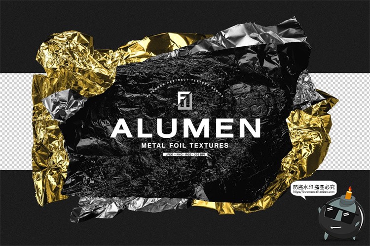 图片[1]-金属铝箔皱褶锡纸纹理背景底纹素材PNG免抠格式JPG图片背景素材-设计猿