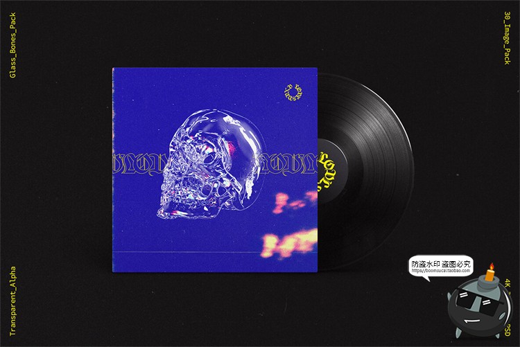 图片[11]-潮流3D立体玻璃透明水晶骷髅骨骼装饰元素视觉海报PNG免抠PS素材-设计猿