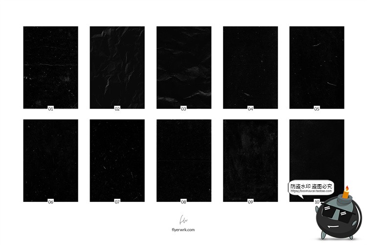 图片[2]-黑白粗糙褶皱做旧复古折痕底纹纹理纸张背景JPG格式图片合成素材-设计猿