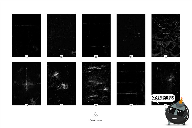 图片[3]-黑白粗糙褶皱做旧复古折痕底纹纹理纸张背景JPG格式图片合成素材-设计猿