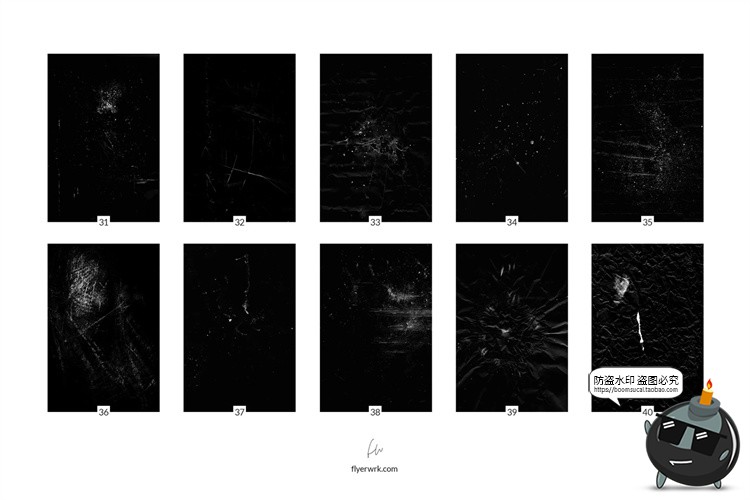 图片[5]-黑白粗糙褶皱做旧复古折痕底纹纹理纸张背景JPG格式图片合成素材-设计猿