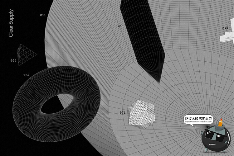 图片[3]-抽象3D立体几何线框艺术图形海报后期装饰元素主视觉AI矢量素材-设计猿
