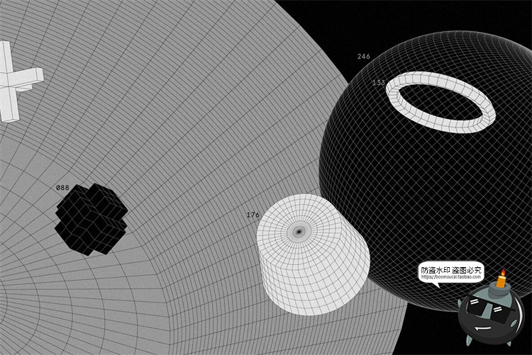 图片[4]-抽象3D立体几何线框艺术图形海报后期装饰元素主视觉AI矢量素材-设计猿