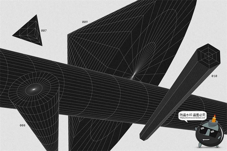 图片[6]-抽象3D立体几何线框艺术图形海报后期装饰元素主视觉AI矢量素材-设计猿