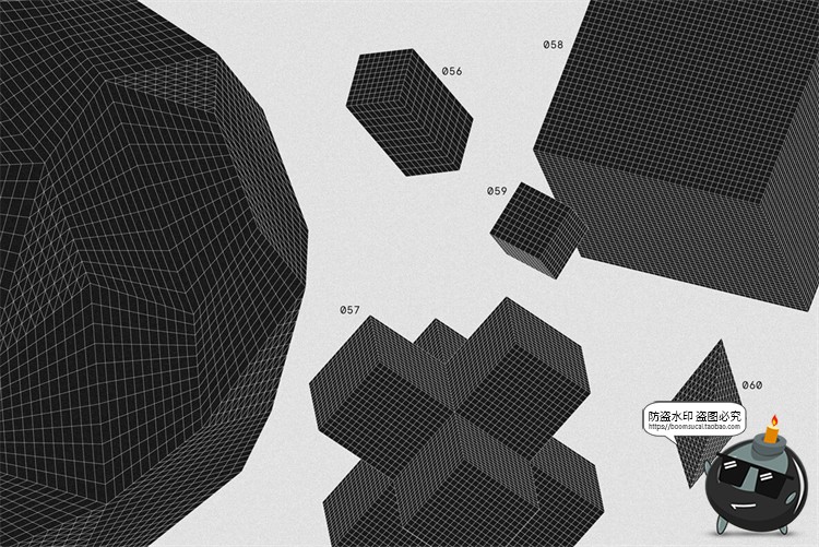 图片[12]-抽象3D立体几何线框艺术图形海报后期装饰元素主视觉AI矢量素材-设计猿