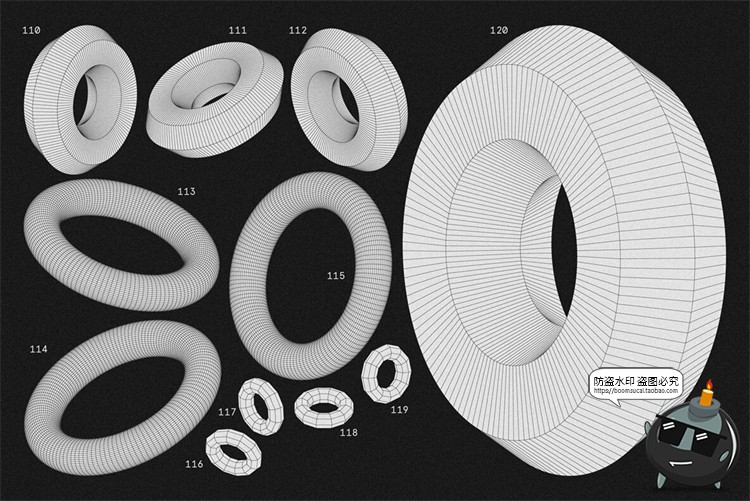 图片[19]-抽象3D立体几何线框艺术图形海报后期装饰元素主视觉AI矢量素材-设计猿