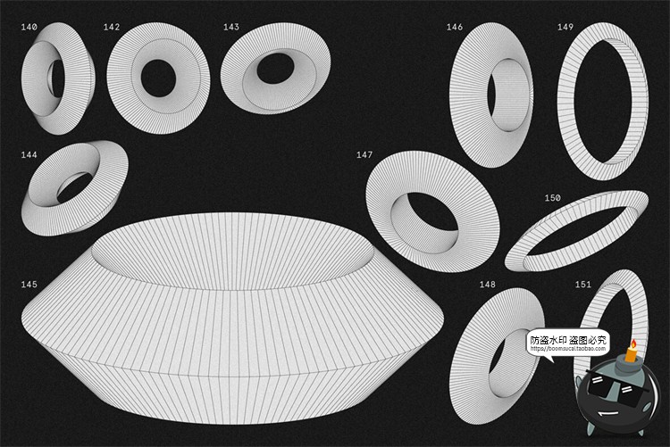 图片[22]-抽象3D立体几何线框艺术图形海报后期装饰元素主视觉AI矢量素材-设计猿