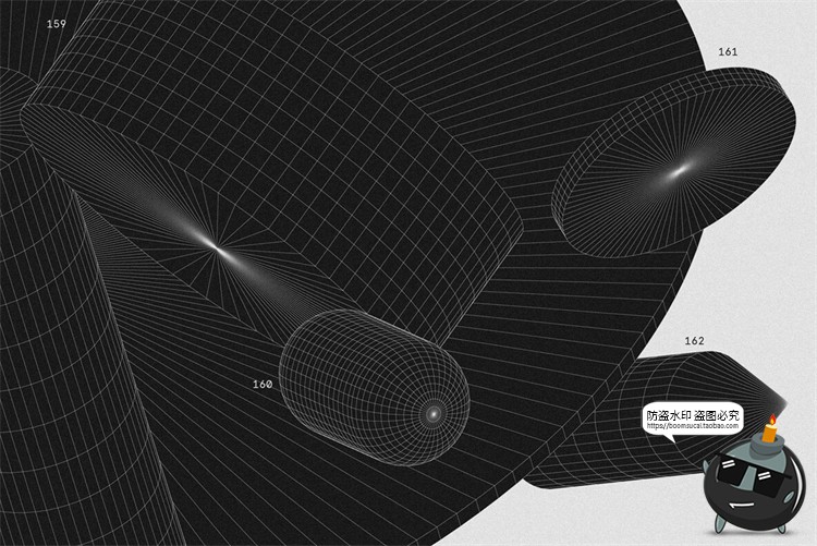 图片[24]-抽象3D立体几何线框艺术图形海报后期装饰元素主视觉AI矢量素材-设计猿