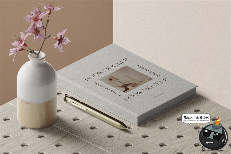 图片[1]-北欧风场景2.5D侧方位视角品牌VI包装文艺场景样机PSD模板PS素材-设计猿