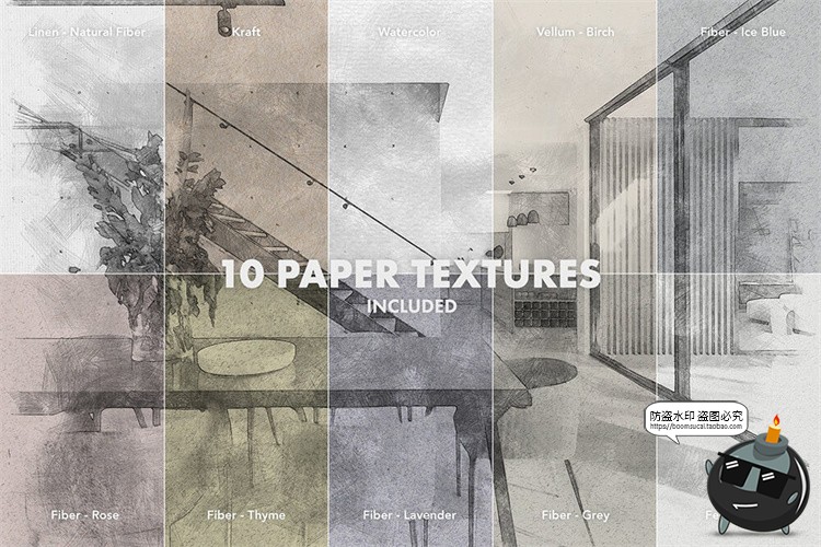 图片[7]-彩色石墨铅笔彩铅素描手绘照片效果图片后期特效PSD模板PS素材-设计猿