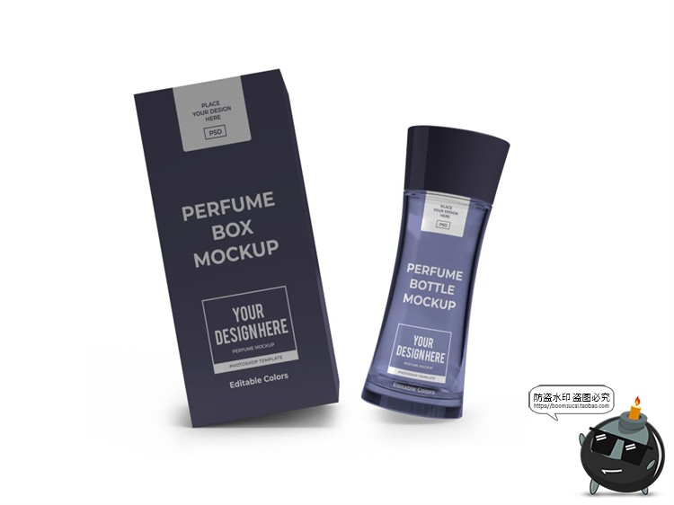 图片[3]-深灰色男士香水玻璃包装PSD模板智能贴图效果展示样机mockups素材-设计猿