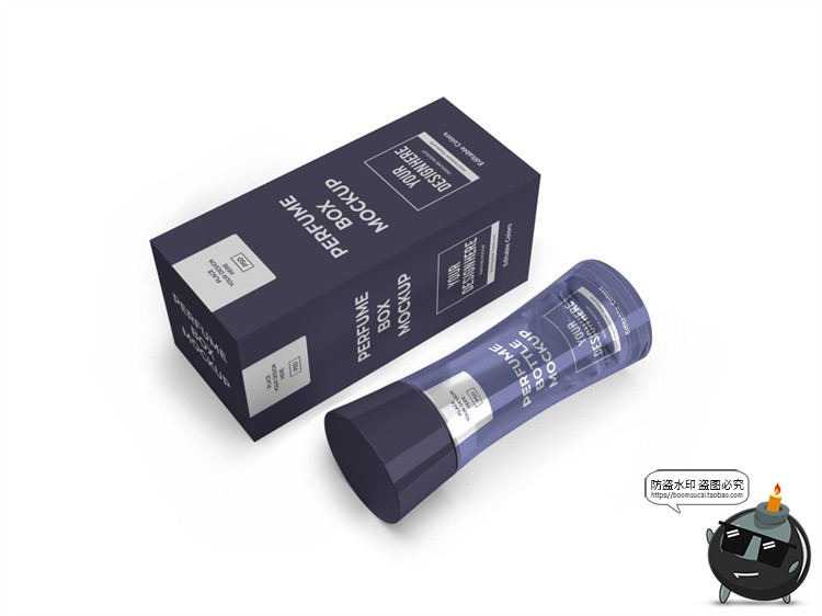 图片[5]-深灰色男士香水玻璃包装PSD模板智能贴图效果展示样机mockups素材-设计猿