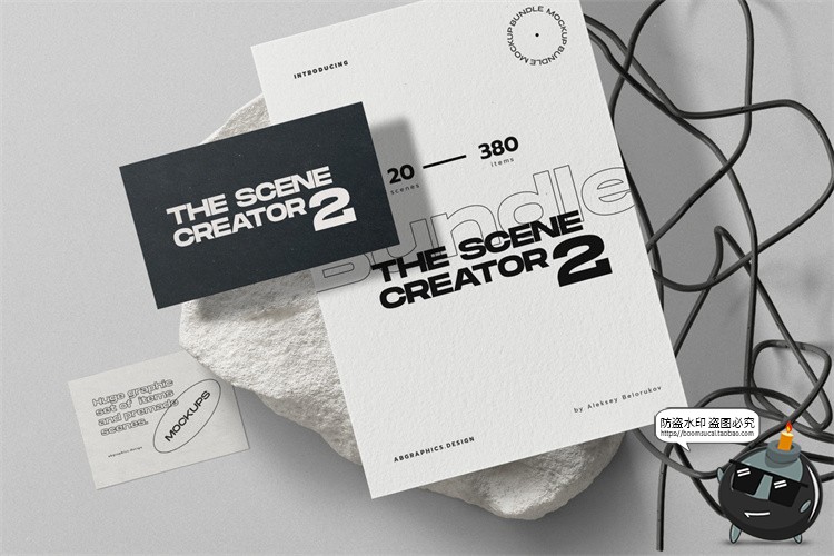 图片[7]-北欧风正视角场景文艺小清新潮品牌VI包装场景PSD模板样机PS素材-设计猿