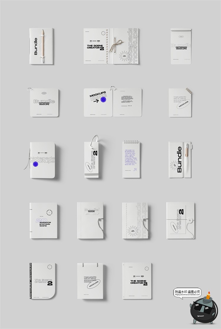 图片[18]-北欧风正视角场景文艺小清新潮品牌VI包装场景PSD模板样机PS素材-设计猿
