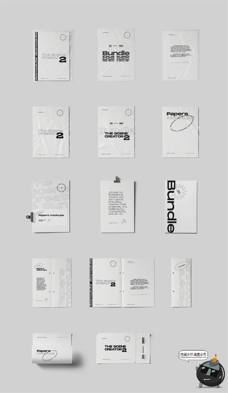 图片[22]-北欧风正视角场景文艺小清新潮品牌VI包装场景PSD模板样机PS素材-设计猿