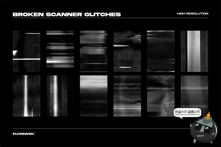 图片[6]-复印扫描影印纹理曝光油墨效果PSD模板JPG图片后期合成叠加素材-设计猿