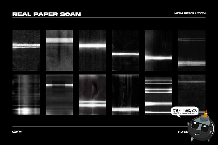 图片[9]-复印扫描影印纹理曝光油墨效果PSD模板JPG图片后期合成叠加素材-设计猿