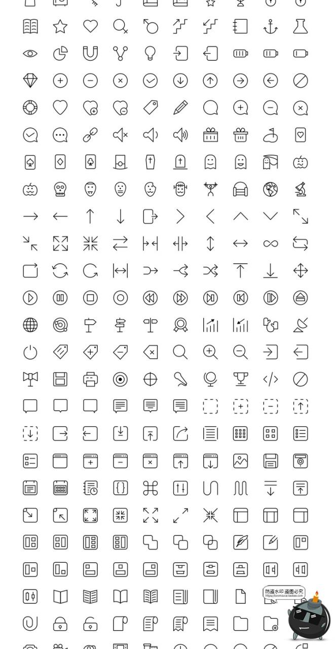 图片[3]-各行业常用UI图标扁平化卡通简约线性icons标志AI矢量PSD模板素材-设计猿
