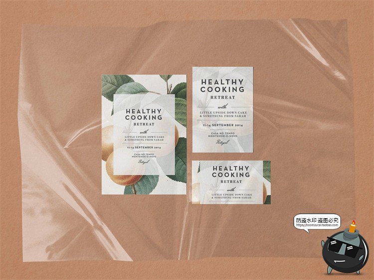 图片[4]-潮流透明褶皱薄膜包装纸覆盖叠加vi贴图效果展示样机PSD模板素材-设计猿