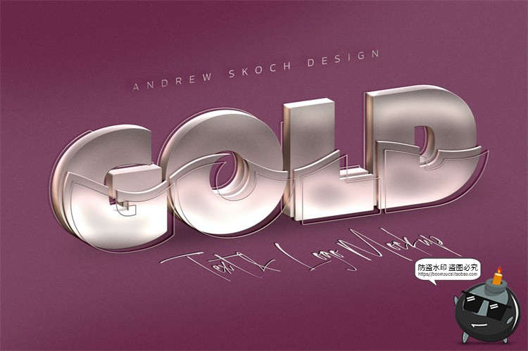 图片[4]-3D立体金属切割分割层拆解效果字体特效图层样式PSD模板PS素材-设计猿