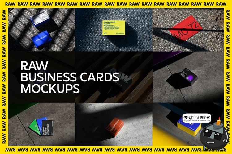图片[1]-潮流商务名片卡片宣传vi光影阴影场景智能贴图样机PSD模板PS素材-设计猿