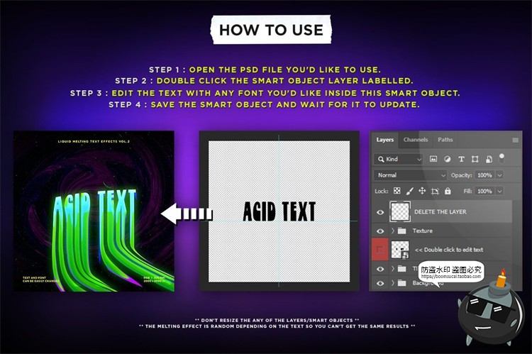 图片[2]-抽象扭曲液体融化风格诡异酸性文字效果特效字样机PSD模板PS素材-设计猿
