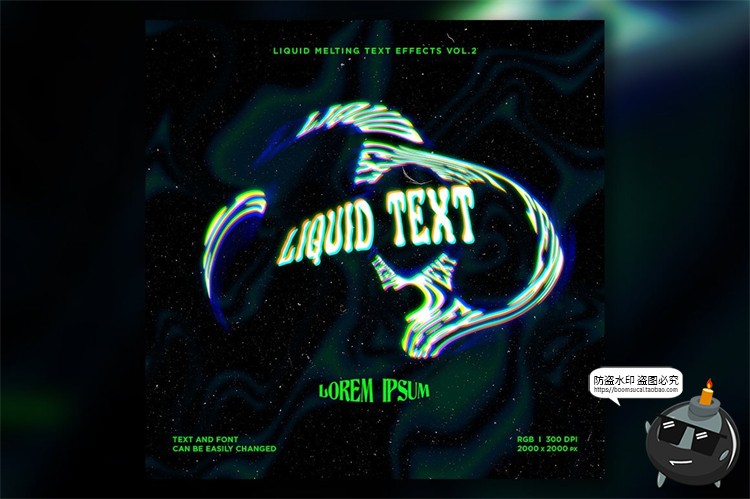 图片[8]-抽象扭曲液体融化风格诡异酸性文字效果特效字样机PSD模板PS素材-设计猿