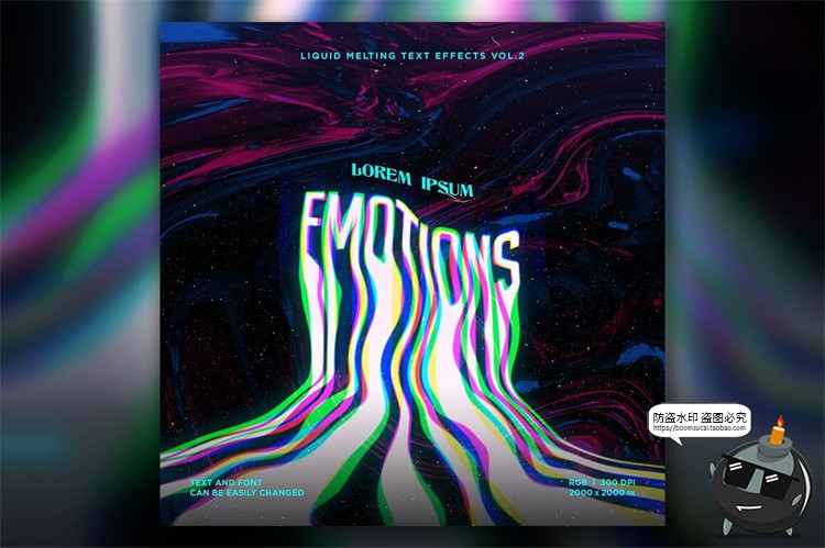 图片[10]-抽象扭曲液体融化风格诡异酸性文字效果特效字样机PSD模板PS素材-设计猿