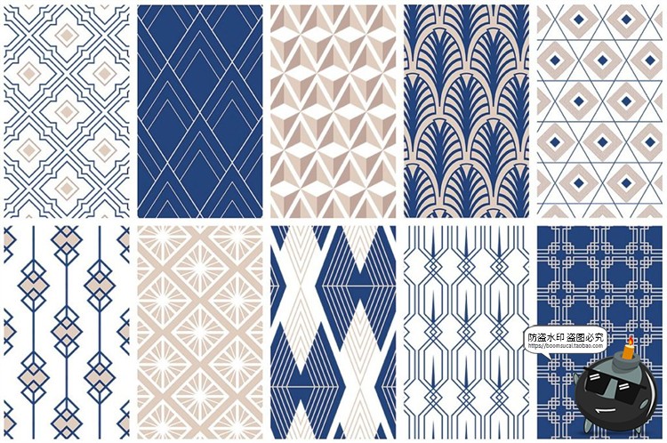 图片[3]-日式和风几何图案元素重复无缝背景底纹素材AI矢量JPG图片素材-设计猿