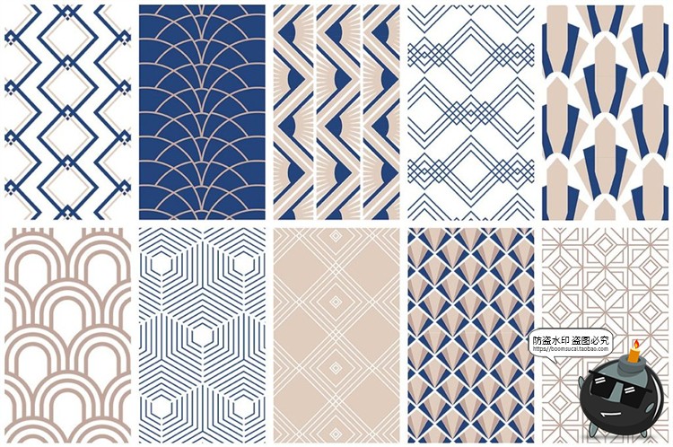 图片[4]-日式和风几何图案元素重复无缝背景底纹素材AI矢量JPG图片素材-设计猿