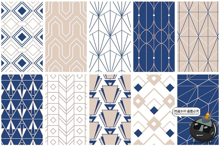 图片[5]-日式和风几何图案元素重复无缝背景底纹素材AI矢量JPG图片素材-设计猿