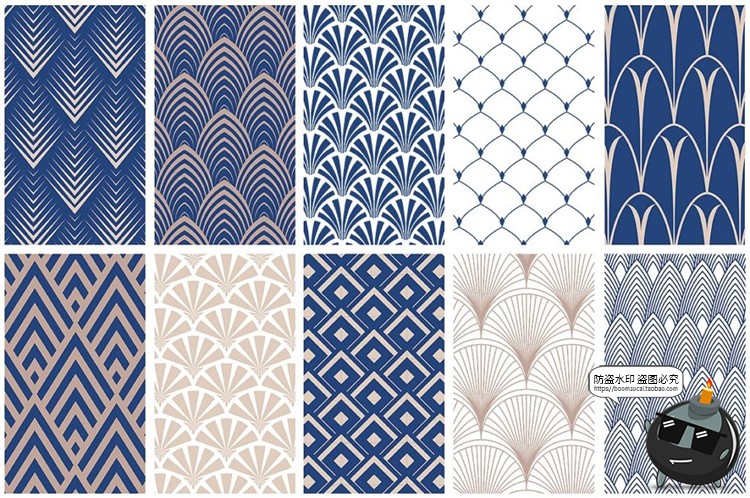 图片[6]-日式和风几何图案元素重复无缝背景底纹素材AI矢量JPG图片素材-设计猿