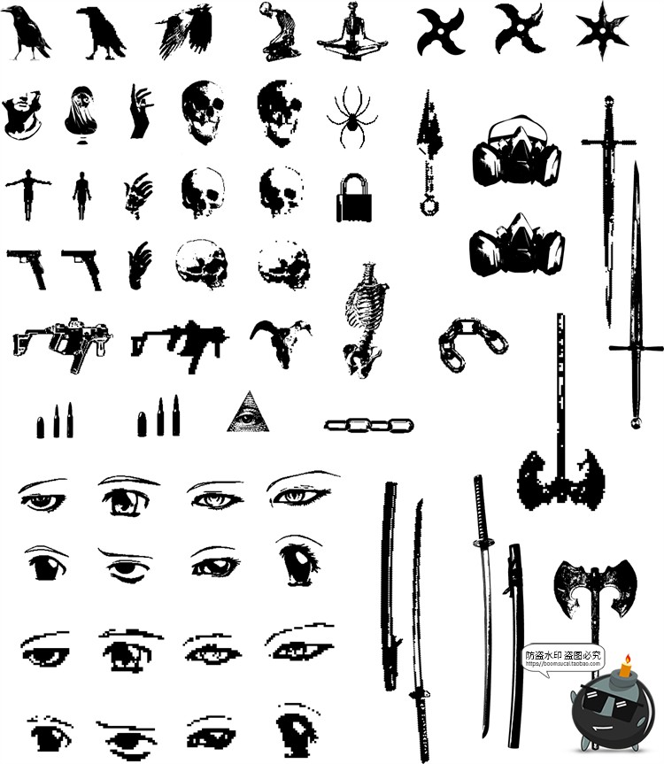 图片[2]-HUD像素化科技现代科幻未来赛博朋克图标图形AI矢量PNG免抠图素材-设计猿