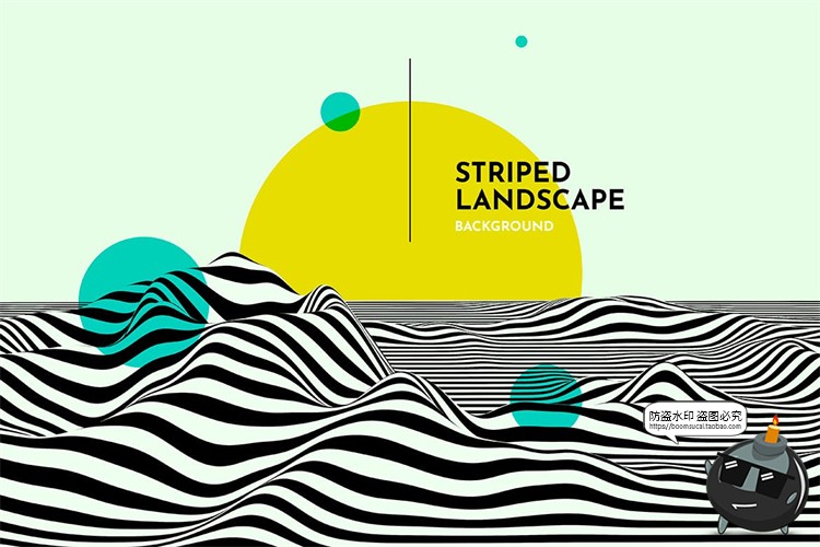 图片[9]-复古孟菲斯抽象山脉黑白条纹等高线背景底纹PSD模板PNG免抠PS素材-设计猿