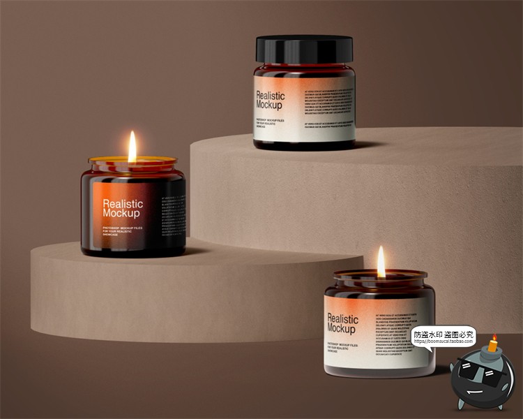 图片[4]-渐变噪点颗粒质感蜡烛灯火炷半调纸盒包装盒样机贴图PSD模板素材-设计猿
