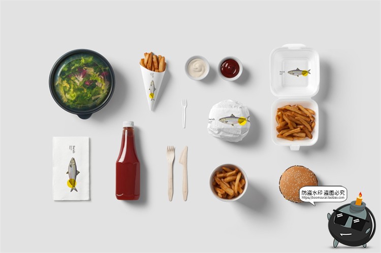 图片[13]-海鲜餐饮美食VI提案衍生周边产品品牌智能贴图样机PSD模板PS素材-设计猿