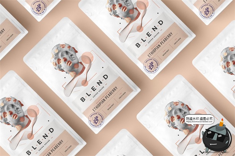 图片[2]-咖啡品牌VI提案杯子咖啡豆茶壶展示场景智能贴图样机PSD模板素材-设计猿