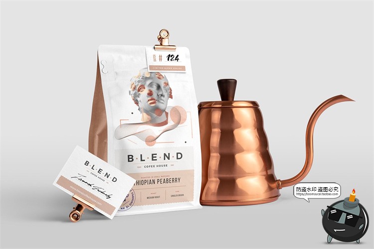 图片[4]-咖啡品牌VI提案杯子咖啡豆茶壶展示场景智能贴图样机PSD模板素材-设计猿