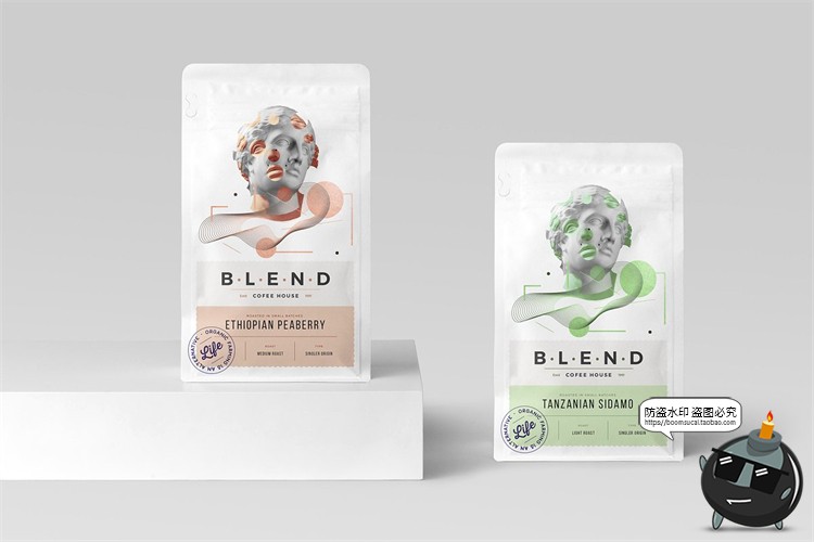 图片[5]-咖啡品牌VI提案杯子咖啡豆茶壶展示场景智能贴图样机PSD模板素材-设计猿