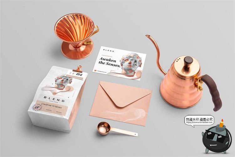 图片[7]-咖啡品牌VI提案杯子咖啡豆茶壶展示场景智能贴图样机PSD模板素材-设计猿