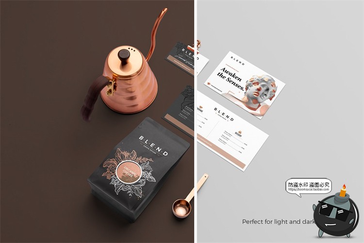 图片[8]-咖啡品牌VI提案杯子咖啡豆茶壶展示场景智能贴图样机PSD模板素材-设计猿