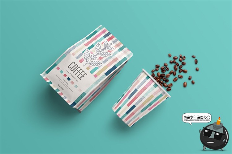 图片[9]-咖啡品牌VI提案杯子咖啡豆茶壶展示场景智能贴图样机PSD模板素材-设计猿